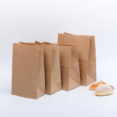 China Wholesale Recyclable Bakery Kraft Paper Bag For Bread Food Packaging for sale