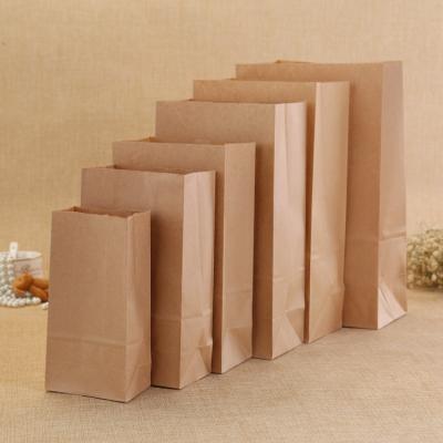 China Brown Microwavable Custom Printing Package Square Bottom Portable Kraft Paper Bag for sale