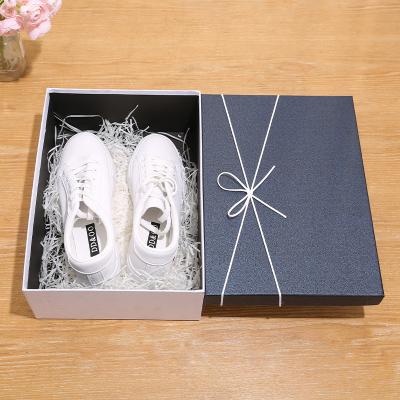 China Recyclable Custom Gift Container Printed Package Cardboard Black Luxury Shoe Box for sale