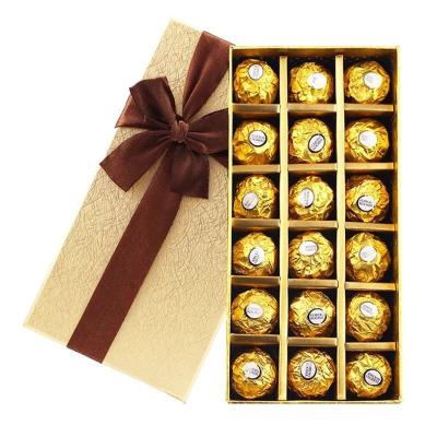 China Recyclable Custom Logo Chocolate Package Sugar Tray Golden Box for sale