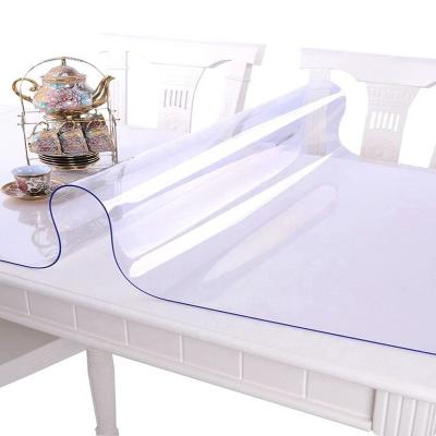 China 2mm 2mm 220X100CM Soft Glass PVC Tablecloth Recyclable Eco-Friendly Plastic Waterproof Transparent Dining Table Mat for sale