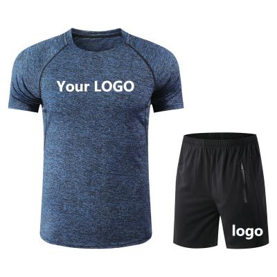 China Brand Breathable Custom Summer Shorts Tracksuits For Men Running Gym Training Set T-Shirt And Pants Short Sleeves Short Sports Suit for sale