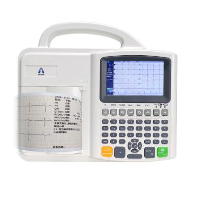 China Metal 5 Inch LCD Screen Portable 5 Channel 12 Lead ECG/EKG Machine With Alphanumeric Keyboard for sale