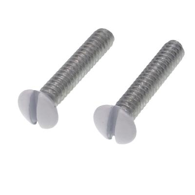 China Pan Switch Plate Cover Screws Slotted White Coating Screw 6-32 for sale