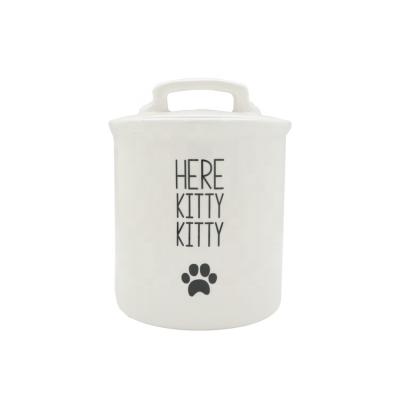 China High Quality Sustainable Pet Food Storage Pet Supplies Dog Ceramic Pot for sale