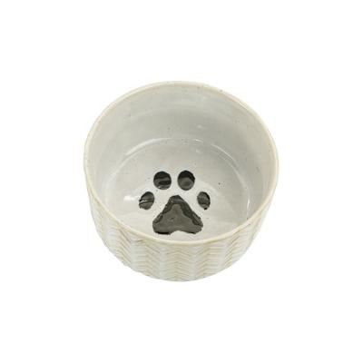 China Non-automatic Environmental Dog Pet Food Bowl Dog Water Feeding Bowl Ceramic Pet Bowl for sale