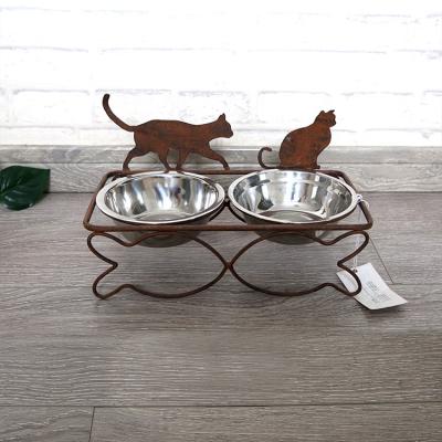 China Wholesale Cat Pet Feeding Bowl Metal Non-automatic Pet Bowl for sale