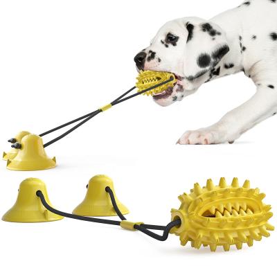 China Factory Price Suction Cups Double Suction Cups Ball Cactus Dog Dog Treat Toy OEM Smart Dog Toy Viable for sale