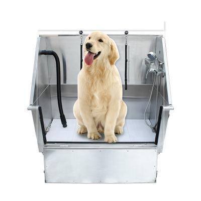 China Large Factory Price Stainless Steel Dog Wash Station Viable Tub Dog Grooming Tub Dogs With Shower Head for sale