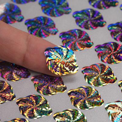 China LOGO Printed 3D Sticker Hologram Sticker 3D Laser Anti-counterfeiting Custom Lamination Holographic Sticker for sale