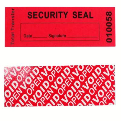 China Anti-Counterfeit Custom Sticker Tamper Evident Warranty Void Warranty Void If Broken Seal Stickers With Serial Number for sale