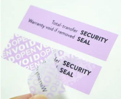 China Custom Manufacturing Security Void Tamper Evident Sticker Anti-Counterfeit Seal Vacuum Label Sticker Printing Warranty Vacuum Stickers for sale