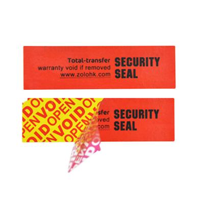 China Customized Anti-Counterfeit Tamper Obvious Void Security Seal Labels Sticker Void Anti-Counterfeit Security Seal Sticker Labels for sale