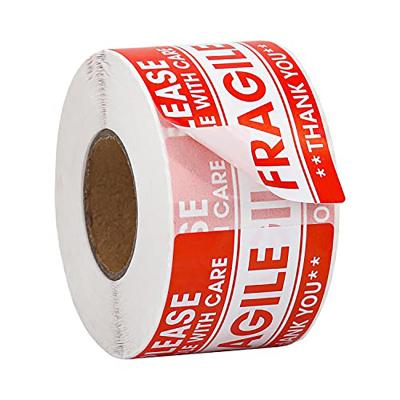 China Heat Sensitive Adhesive Fragile Sticker Labels Printing Handle With Care Label Warning Shipping Private Label Fragile for sale