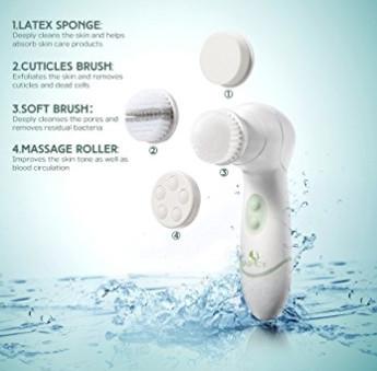 China Portable Cleaning Face Machine‎ With 4 Unique Brush Heads , Facial Cleansing Device for sale