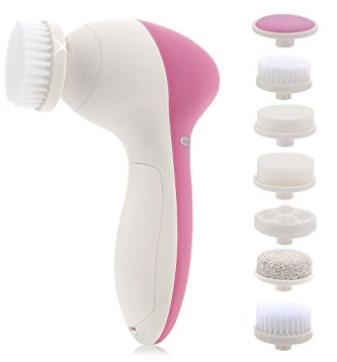 China Portable Cleaning Face Machine‎ 7 In 1 , Electric Face Rotating Brush Massager Scrubber for sale