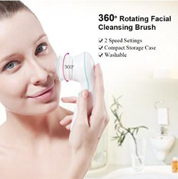 China Waterproof 3 IN 1 Facial Cleansing Brush With 2 Speed Settings For Sensitive Skin for sale