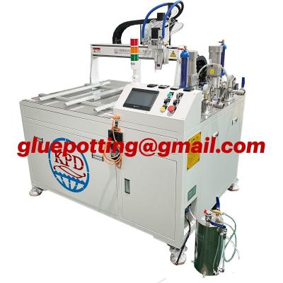 China 3 Axis Online ab Twee componenten Vloeibare Silicone Epoxy Hars Pu Automatische lijm dispenser Dispensing Mixing Potting Filling Machine Te koop