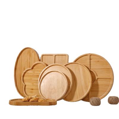 China Eco-friendly Popular Natural Wood Tray, Wooden Serving Trays With Handle Set Of 2+Restaurant And Home Tray, Round Serving Tray With Handles for sale