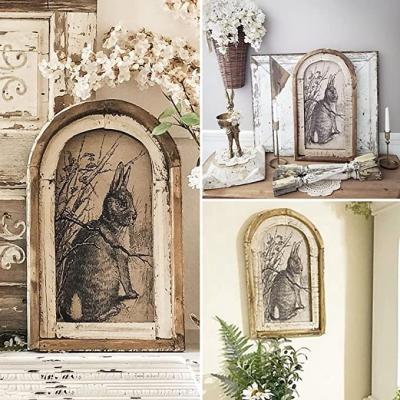 China Wall Art Farmhouse Decor, Rustic Rabbit Wood Wall Decor, Bunny Rabbit Europe Rabbit Poster for Living Room Office Decorations for sale