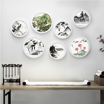 China Fashion 7 pcs picture frame collage set for hall, rustic wall gallery kit for sofa background, polymer photo frame collage for wall for sale