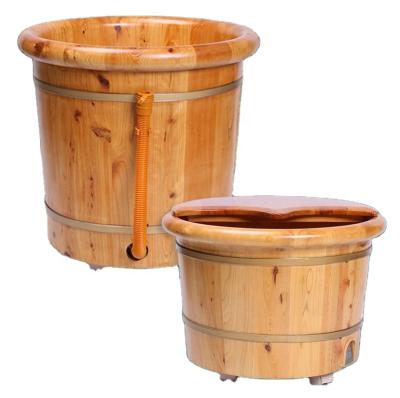 China Wholesale Natural Wood Stock Portable Wooden Bathtub, High Quality Small Barrel Wooden Bathtub, Cheap Wooden Barrel Bathtub For Sale for sale