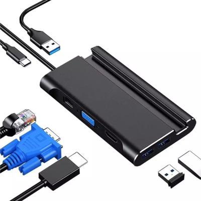 China macOS; WINDOWS; High Quality Linux 3.0*3 Left Type USB 3.0 Left Charging Design 7 C USB PD Mobile Phone Card Slot In 1 Hub Cable Adapter for sale