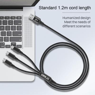 China Nylon+Aluminum Alloy Data Cables 3 in 1 Drone Charging Cable USB to Type-C for DJI FPV Drone Combo Accessories Nylon Charging Cables for sale