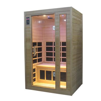 China Cheap Indoor Personal Bath Room Wooden Computer Control Panel Sauna Steamer Far Infrared Dry Cabin for sale