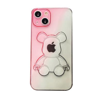 China Anti-fall New Products Hot Violent Bear Mobile Phone Case Cover Camera Protective Bearbrick Mobile Case For Iphone 13 13 pro 13 pro 13 max for sale