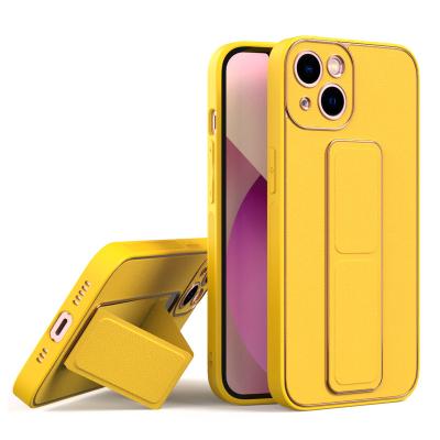 China Luxury White 2021 Colorful PU Leather Cell Phone Case Shockproof For iPhone 13 pro 12 11 Max XR XS X 87 6 plus with Hand Grip Holder for sale