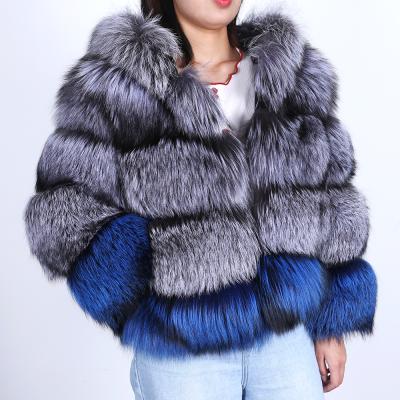 China Free Shipping Custom Made Women's Fox Fur Coat Anti-wrinkle Genuine Luxury Fashion Ladies Winter Fur Coat for sale