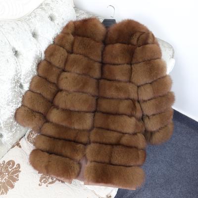 China Anti-Wrinkle Free Shipping 3 Detachable Winter Women's Real Fur Vest Girl's Natural Fur Fox Coat for sale