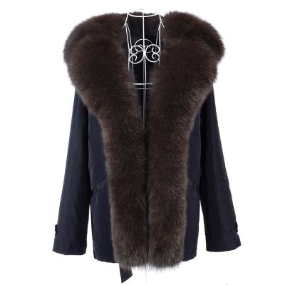 China 2021 winter new real women's coat fox fur coat parkas rabbit fur lining jackets natural fur coat Anti-wrinkle real for sale