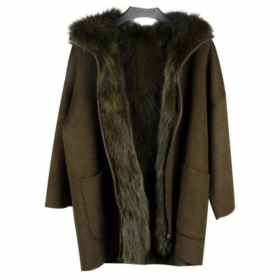 China Anti-wrinkle fox fur or faux fur coat wool coat women's winter double-sided detachable jacket for sale