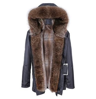 China Free shipping QUICK DRY Rabbit Fur Lined Li Leather Rabbit Fur Parker Winter Mens Bomber Jacket Real Natural Coat Locomotive for sale