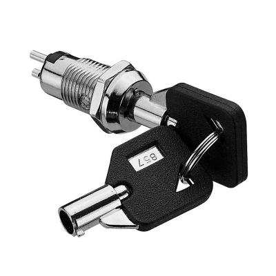 China Super Durable JK003 12mm Landing Elevator Panel Micro Recoil Key Switch Self Operating Self Return Tubular Lock for sale