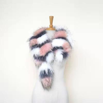 China Wholesale Men's Kids Environmental Friendly Raccoon Smudge Fur Collar 20cm Trim For Detachable Fur Collars for sale