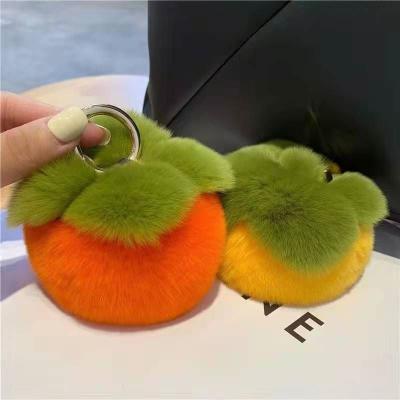 China Fashionable Wholesales Reasonable Price Beautiful Key Chain With Fur Ball Can Custom Made Faux Fur Ball Key Chain Key Chain for sale