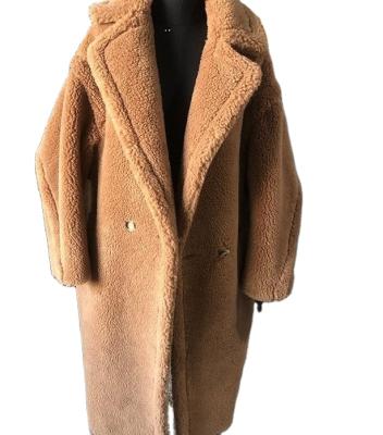 China Wholesales High Quality Teddy Bomber Lamb Fur QUICK DRY Long Striping Coat Faux Fur Jacket Women's Coat for sale