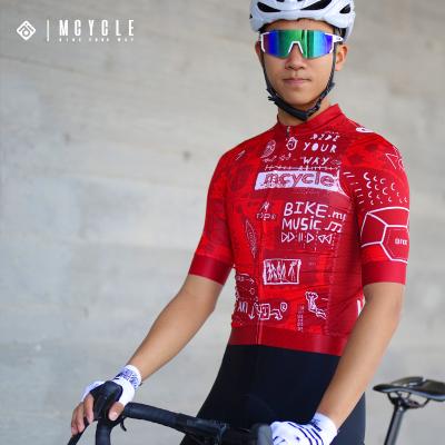 China Breathable Mcycle Wholesale Customization Cycling Clothes Jacquard Yarn Fabric Quick dry Men Cycling Shirt High Elasticity Cycling Jersey for sale