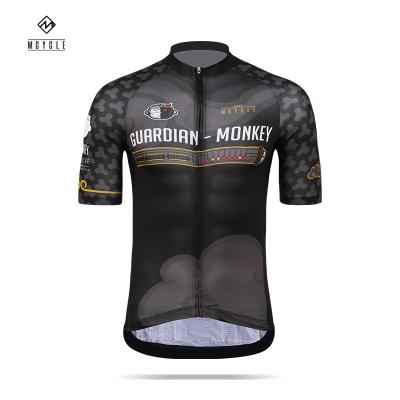 China Breathable Mcycle Customize Unique Monkey Design Cycling Clothing Black Short Sleeve Cycling Shirt Breathable Quick drying Cycling Jerseys for sale