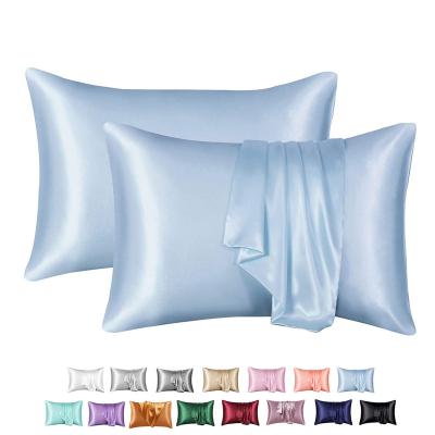 China Anti-Static Wholesale Luxury 6A Grade 22 Momme 100% Mulberry Silk Satin Pillowcase Set Box Package Gift Set Embroidered Silk Pillow Case for sale