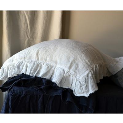 China Anti-Bacteria Natural Linen 45 X 45 Cm Pillow Case Cover Wholesale White Pillowcase For Bed for sale