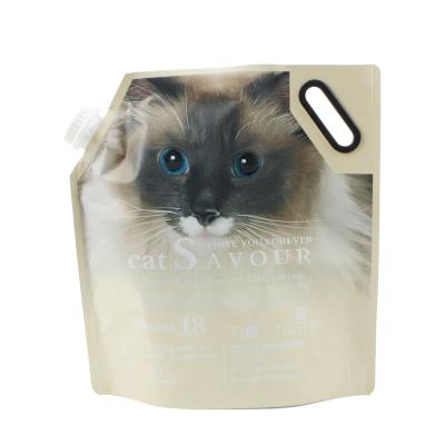 China Reusable Recyclable Customized Aluminum Foil Stand Up Spout Pouch Cat Food Bag Pet Food Packaging Bag for sale