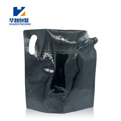 China Recyclable Customized Reusable High Capacity For Machine Motor Oil Packaging Stand Up Spout Pouch With Plastic Handle for sale