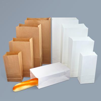 China Small Sizes Recyclable Custom Wholesale Greaseproof Recyclable Sleeve Square Bottom Food Grade Kraft Bag for sale