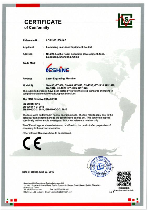 CE - Liaocheng Les Laser Equipment Ltd.