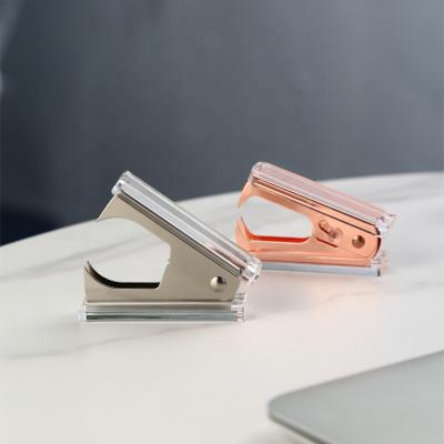 China 2023 Modern Promotional Stationery Set Rose Gold And Silver Acrylic School Office Paper Stapler for sale