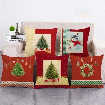 China PORTABLE Custom Throw Blanket 45x45 Christmas Cushion Cover Housse De Cushion Linen for sale